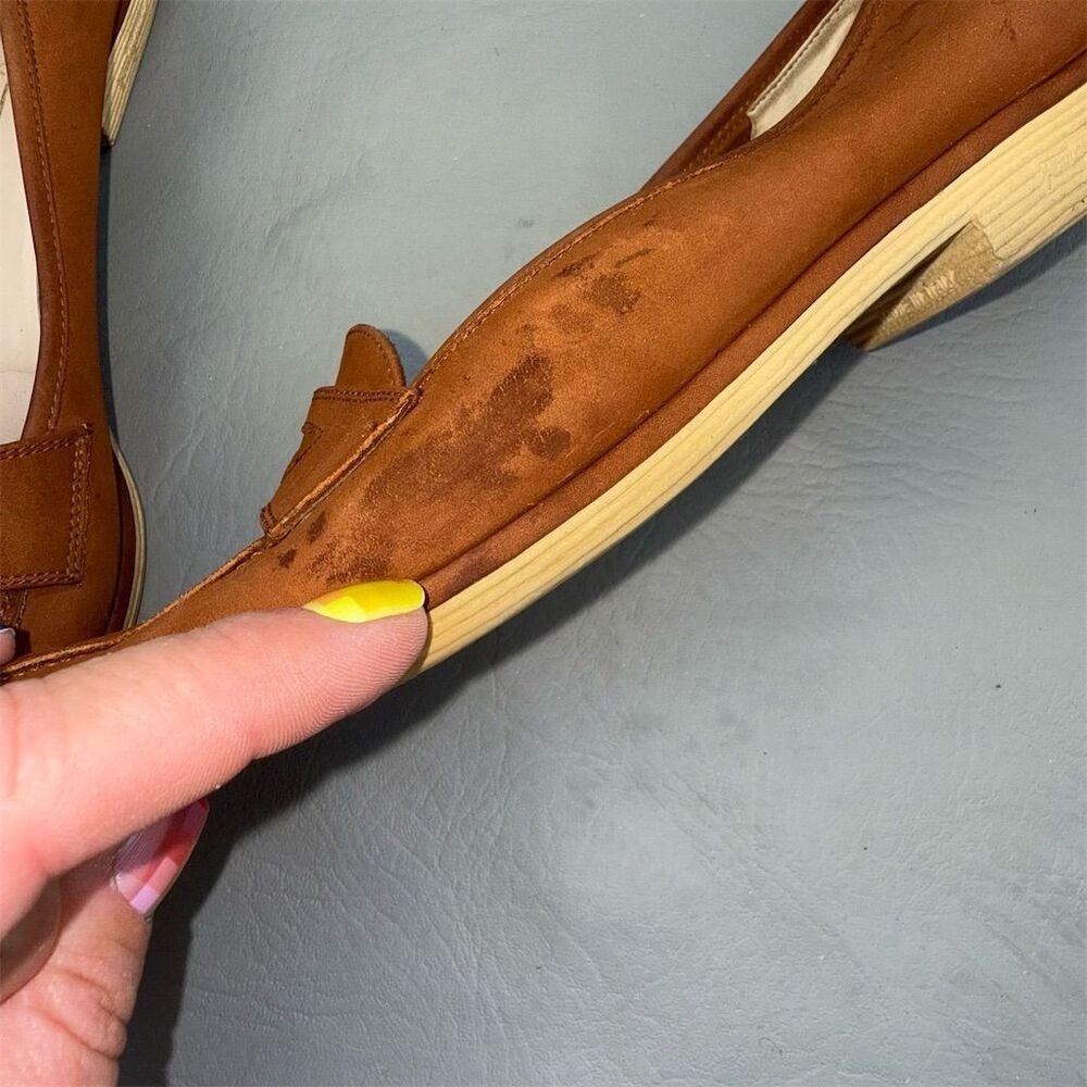 Salvatore Ferragamo Women's Brown Suede Penny Loafers Size 8 AAAA Narrow Slip-On - Picture 5 of 10